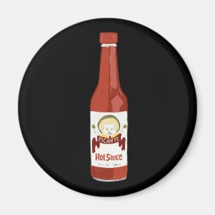 Spicy Hot Sauce Cat Sombrero Fun, zwart Magneet
