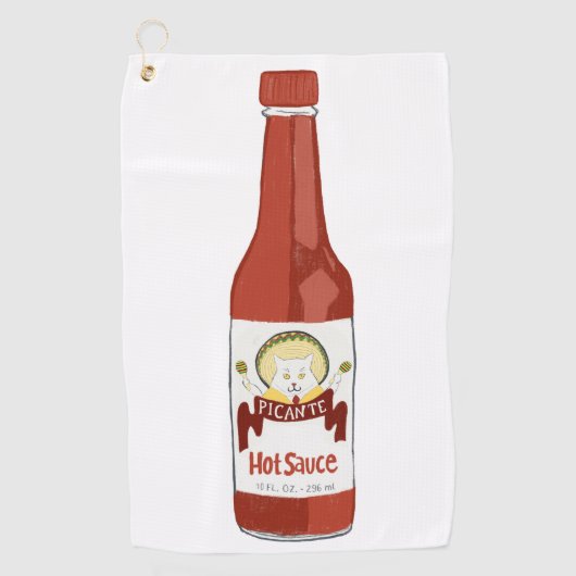 Spicy Hot Sauce Salsa Picante Cat Maracas Golfhanddoek (Voorkant)