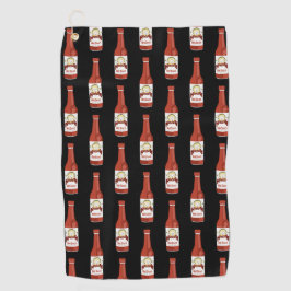 Spicy Hot Sauce Salsa Picante Cat Maracas Pattern Golfhanddoek