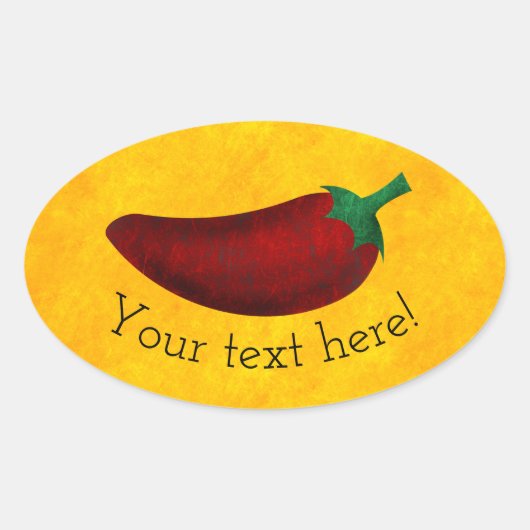 Spicy Hot Southwest Chili Pepper Ovale Sticker (Voorkant)