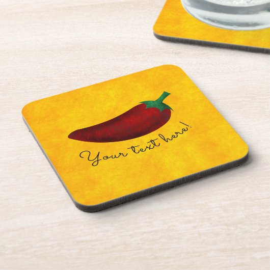 Spicy Hot Southwest Chili Pepper Pattern Onderzetter (Linkerzijde)