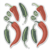 Spicy Jalapeno Chili Pepper Set Sticker (Voorkant)