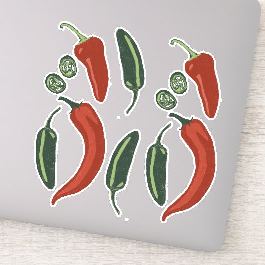 Spicy Jalapeno Chili Pepper Set Sticker (Detail)