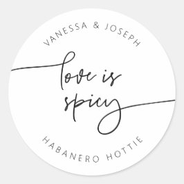 Spicy Jam Jar Label Wedding Favor Sticker G400