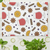 Spicy kerstrode mulled-wijn theedoek (Gevouwen)