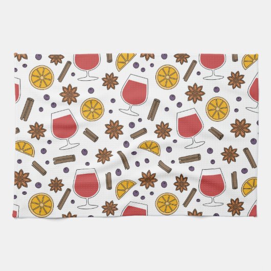 Spicy kerstrode mulled-wijn theedoek (Horizontaal)