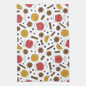 Spicy kerstrode mulled-wijn theedoek (Verticaal)