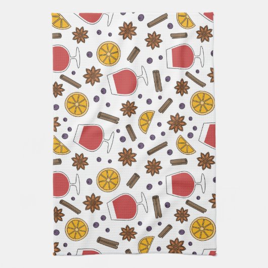 Spicy kerstrode mulled-wijn theedoek (Verticaal)