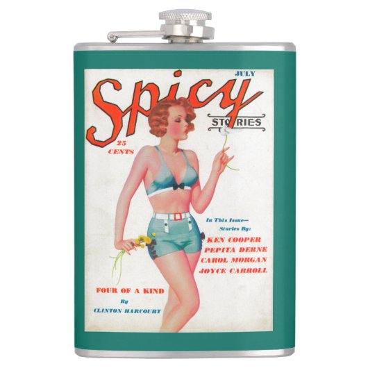 Spicy Magazine Hoesje Heupfles (Voorkant)