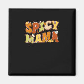 Spicy Mama Happy It’s Fall Y’all Groovy Retro Magneet (Voorkant)