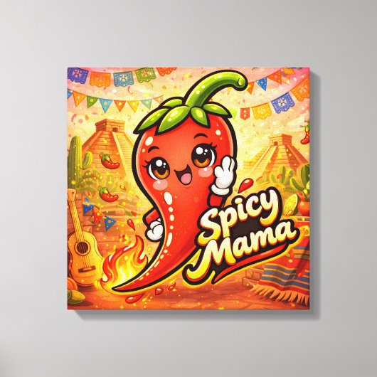 Spicy Mama - Heet Spul - Etenliefhebbers Canvas Afdruk (Voorkant)