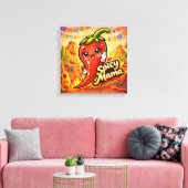 Spicy Mama - Heet Spul - Etenliefhebbers Canvas Afdruk (Insitu (Woonkamer))