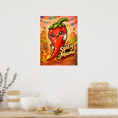 Spicy Mama - Heet Spul - Voedsel Vrienden Poster (Keuken)