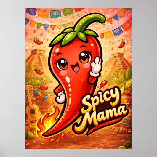 Spicy Mama - Heet Spul - Voedsel Vrienden Poster (Voorkant)
