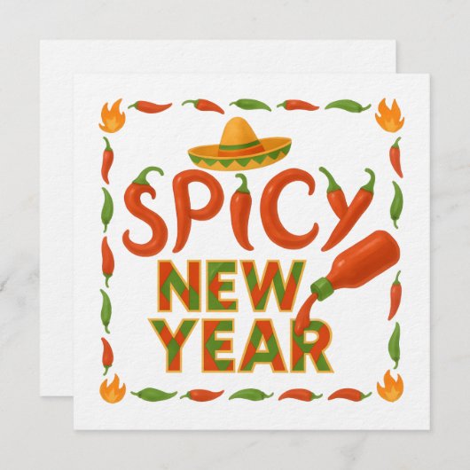 Spicy New Year Kaart (Voorkant / Achterkant)
