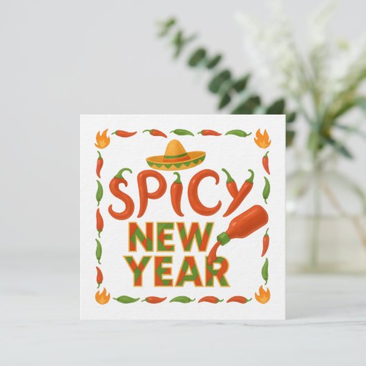 Spicy New Year Kaart (Staand voorkant)