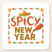 Spicy New Year Kartonnen Onderzetters (Voorkant)