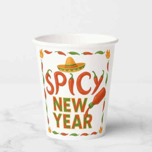 Spicy New Year Papieren Bekers (Voorkant)
