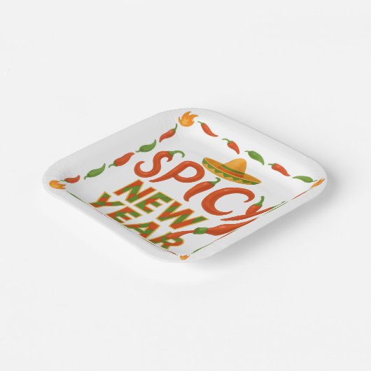 Spicy New Year Papieren Bordje (Gebogen)
