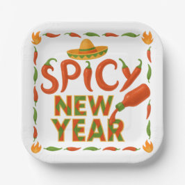 Spicy New Year Papieren Bordje