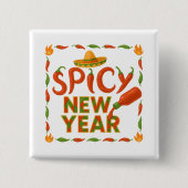Spicy New Year Vierkante Button 5,1 Cm (Voorkant)