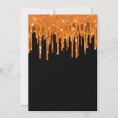 Spicy Oranje Glitter Folie Drips Black Sweet 16 Kaart (Achterkant)
