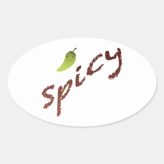 Spicy Ovale Sticker (Voorkant)