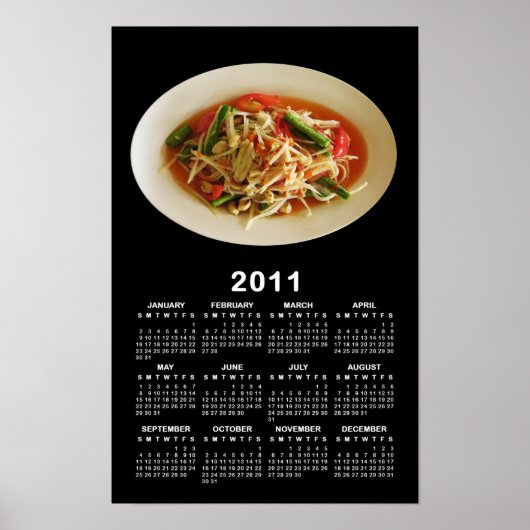 Spicy Papaya Salad [Som Tam] 2011 kalender Poster (Voorkant)
