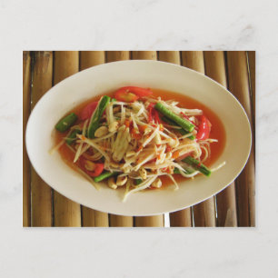 Spicy Papaya Salad [Som Tam] ... Thai Lao Food Briefkaart