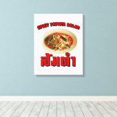 Spicy Papaya Salad [Som Tam] ... Thai Lao Food Canvas Afdruk (Insitu (Houten vloer))