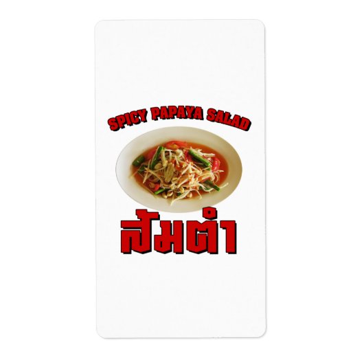 Spicy Papaya Salad [Som Tam] ... Thai Lao Food Etiket (Voorkant)