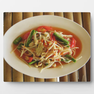 Spicy Papaya Salad [Som Tam] ... Thai Lao Food Fotoplaat