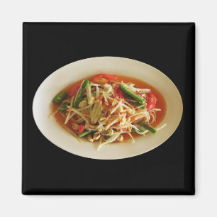 Spicy Papaya Salad [Som Tam] ... Thai Lao Food Magneet