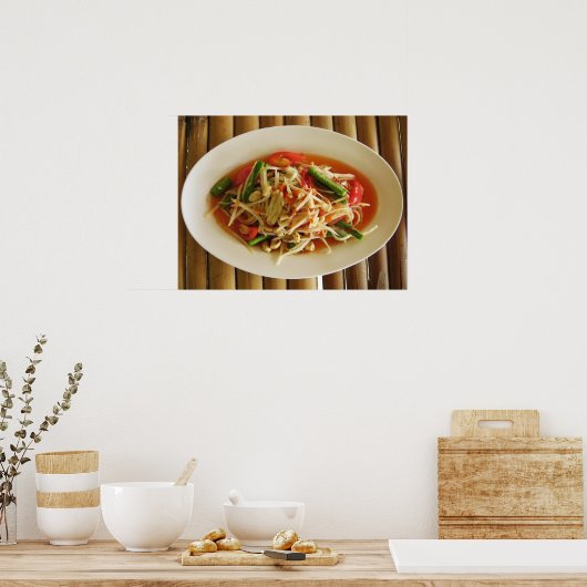 Spicy Papaya Salad [Som Tam] ... Thai Lao Food Poster (Keuken)