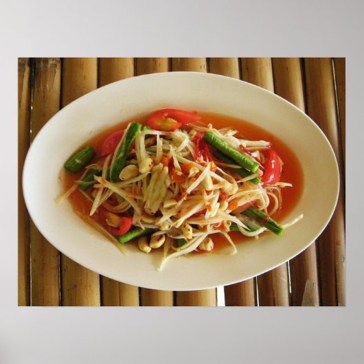 Spicy Papaya Salad [Som Tam] ... Thai Lao Food Poster (Voorkant)