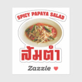 Spicy Papaya Salad [Som Tam] ... Thai Lao Food Sticker (Vel)