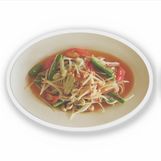 Spicy Papaya Salad [Som Tam] ... Thai Lao Food Sticker (Voorkant)