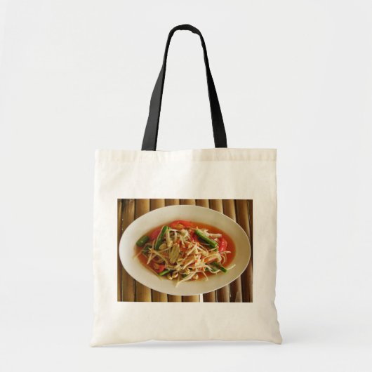 Spicy Papaya Salad [Som Tam] ... Thai Lao Food Tote Bag (Voorkant)