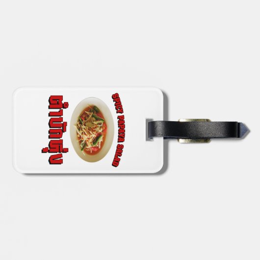 Spicy Papaya Salad [Tam Mak Hung] Isaan Dialect Bagagelabel (Achterkant horizontaal)