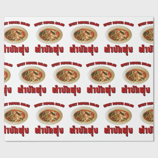 Spicy Papaya Salad [Tam Mak Hung] Isaan Dialect Cadeaupapier (Vlak)