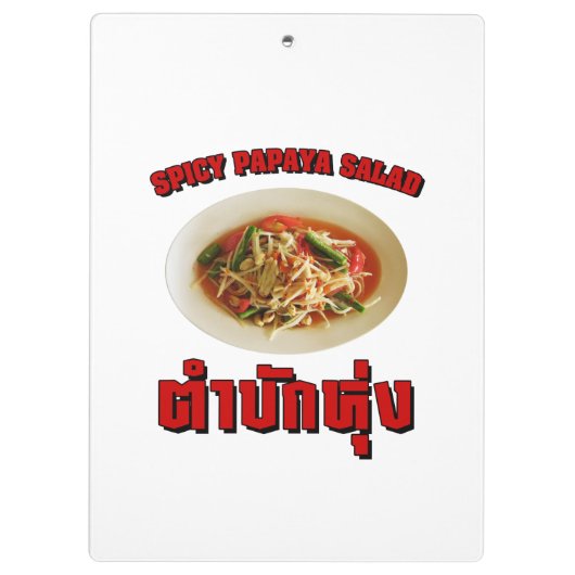 Spicy Papaya Salad [Tam Mak Hung] Isaan Dialect Klembord (Achterkant)
