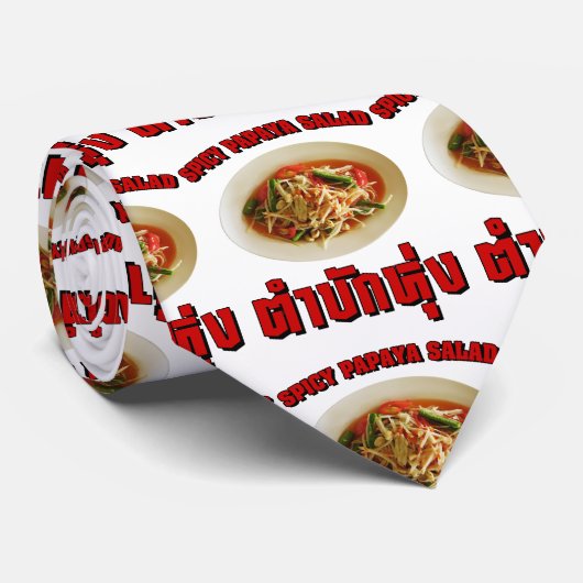 Spicy Papaya Salad [Tam Mak Hung] Isaan Dialect Stropdas (Opgerold)