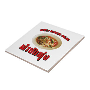 Spicy Papaya Salad [Tam Mak Hung] Isaan Dialect Tegeltje