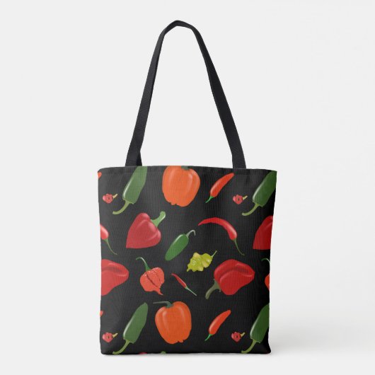 Spicy Peppers Pattern Canvas tas (Achterkant)