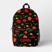Spicy Peppers Pattern Personalized Backpack Bedrukte Rugzak (Voorkant)