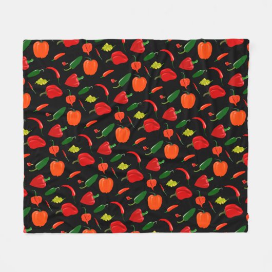 Spicy Peppers Pattern Throw Blanket Fleece Deken (Voorkant (Horizontaal))