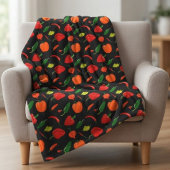 Spicy Peppers Pattern Throw Blanket Fleece Deken