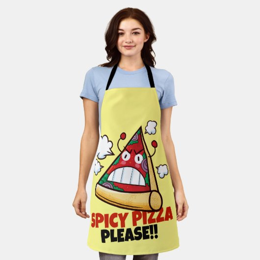 Spicy Pizza alsjeblieft!! Schort (Gedragen)