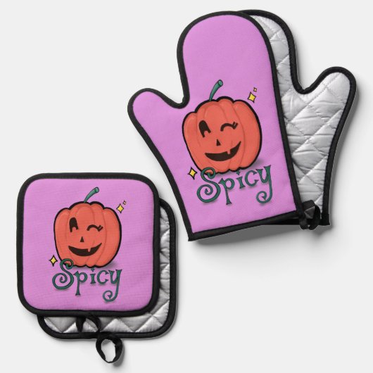 Spicy Pumpkin Spice Ovenwant & Pannenlap Set (Voorkant / Achterkant)