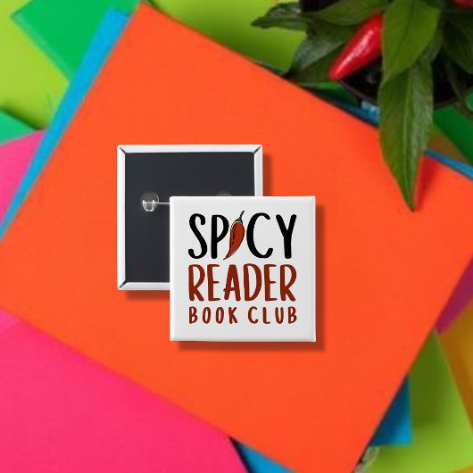Spicy Reader Boekclub Typografie Cadeau Vierkante Button 5,1 Cm